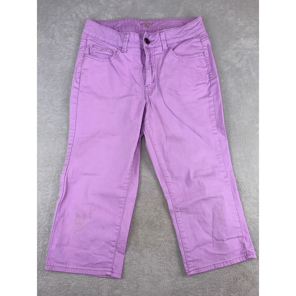 Riders by Lee Womens Purple Denim Capri Jeans Mid Rise Size 32x19 Cropped